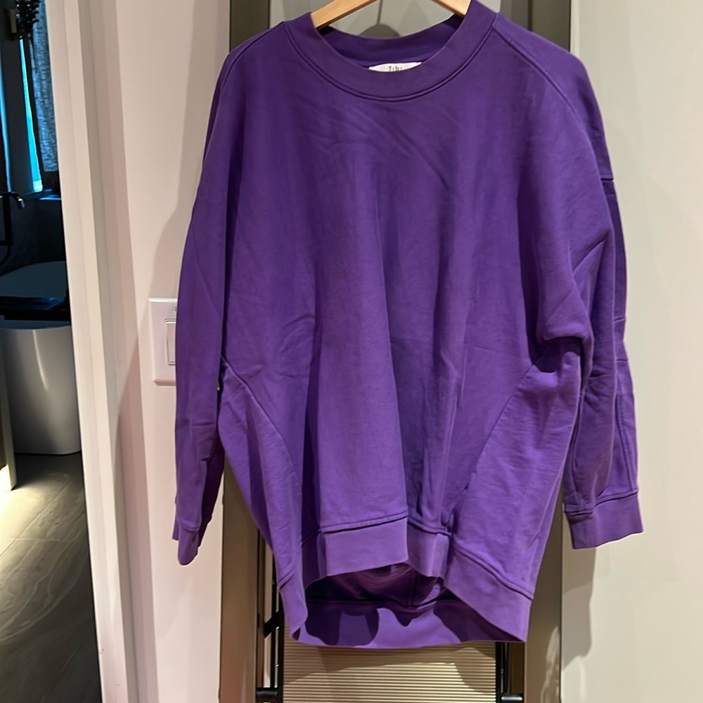 TIBI cocoon crewneck sweatshirt in purple